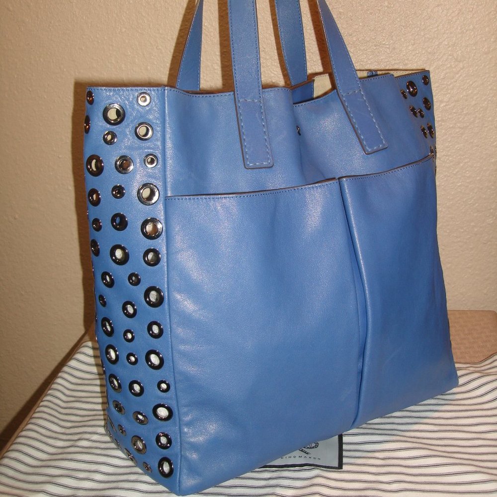 Anya Hindmarch Blue Perforated Nevis Tote MINT!